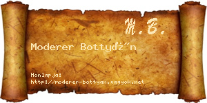 Moderer Bottyán névjegykártya